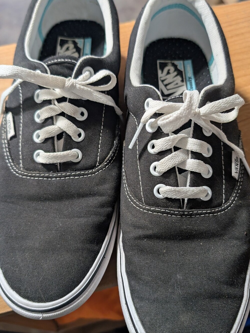 Vans Black Canvas Low-Top Sneakers with White Laces
